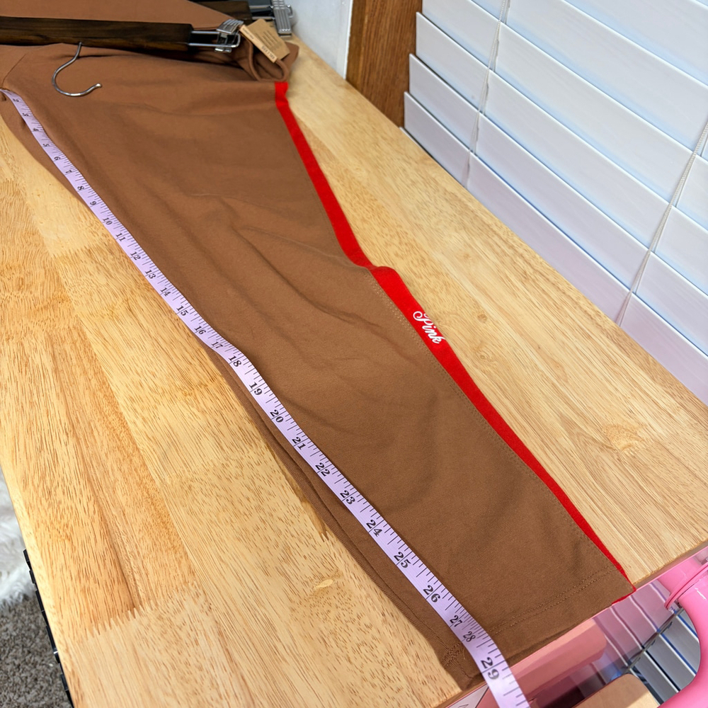 Victroria's Secret PINK Victoria's Secret Leggings XXL Brown Red Striped NEW - Picture 10 of 15